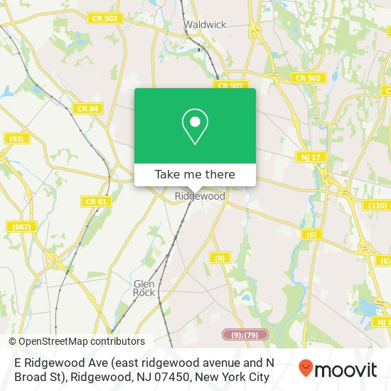E Ridgewood Ave (east ridgewood avenue and N Broad St), Ridgewood, NJ 07450 map