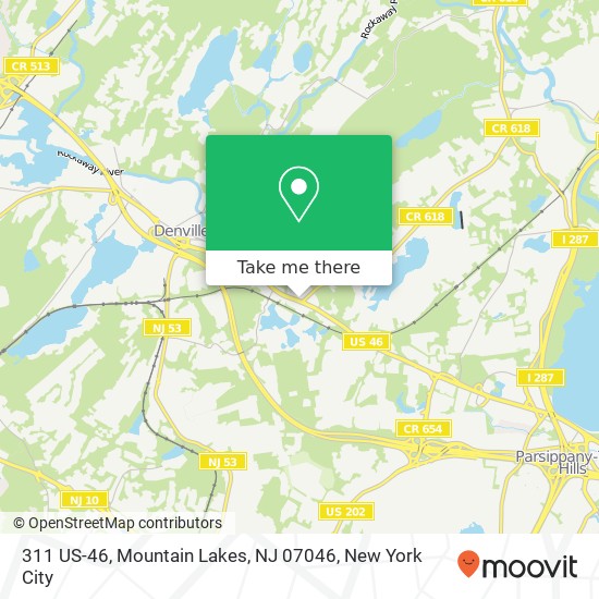 Mapa de 311 US-46, Mountain Lakes, NJ 07046