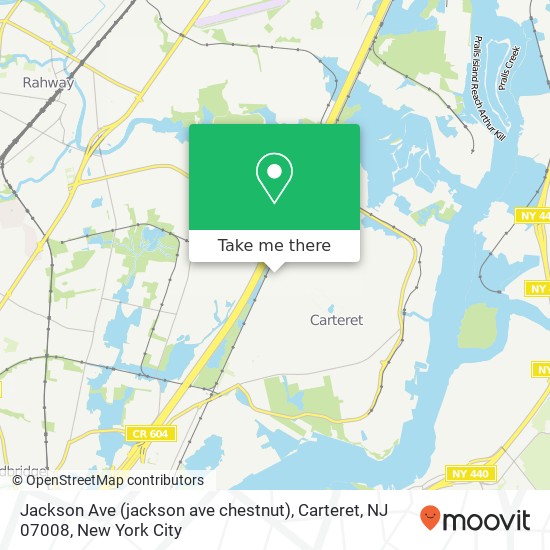 Mapa de Jackson Ave (jackson ave chestnut), Carteret, NJ 07008