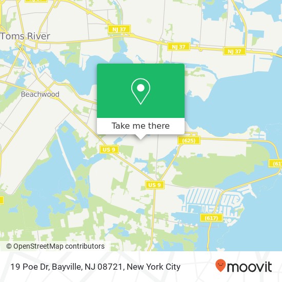 Mapa de 19 Poe Dr, Bayville, NJ 08721