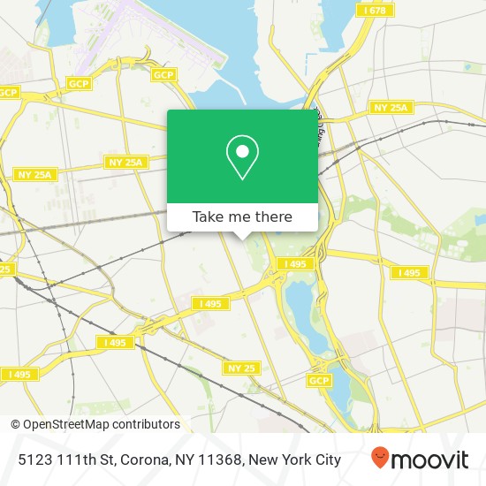 Mapa de 5123 111th St, Corona, NY 11368