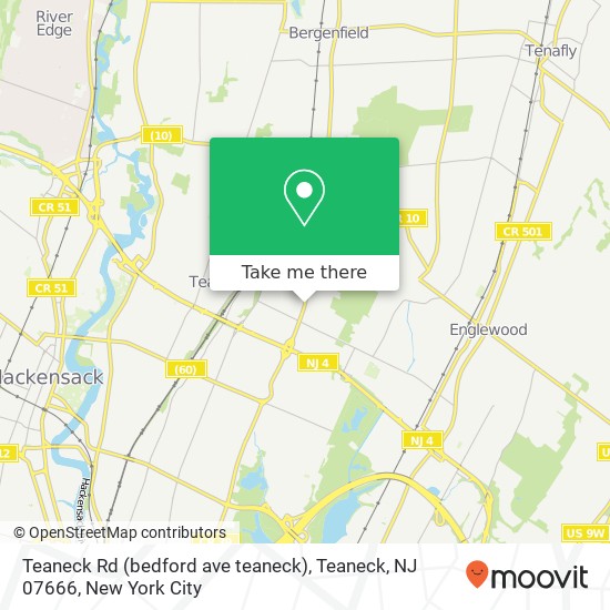 Mapa de Teaneck Rd (bedford ave teaneck), Teaneck, NJ 07666