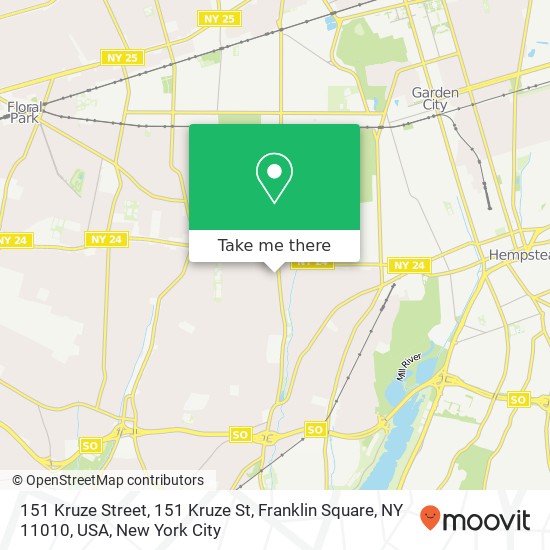 Mapa de 151 Kruze Street, 151 Kruze St, Franklin Square, NY 11010, USA