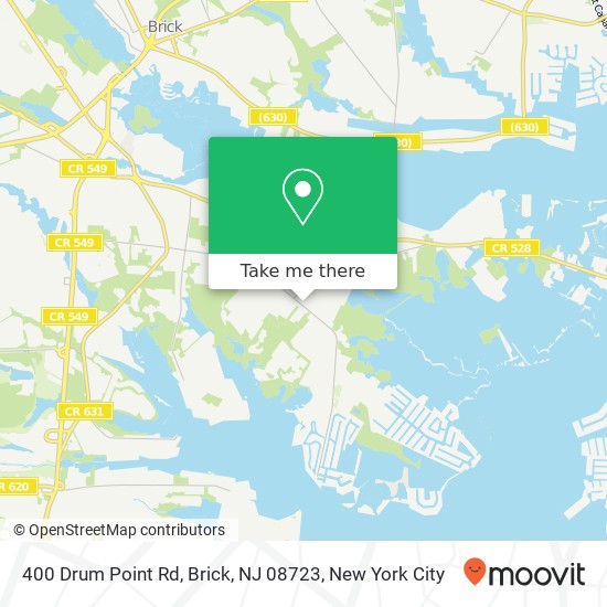 Mapa de 400 Drum Point Rd, Brick, NJ 08723