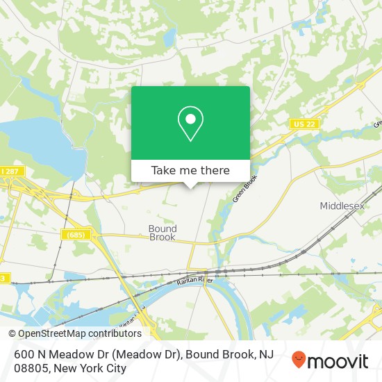 600 N Meadow Dr (Meadow Dr), Bound Brook, NJ 08805 map