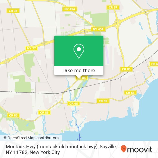 Mapa de Montauk Hwy (montauk old montauk hwy), Sayville, NY 11782