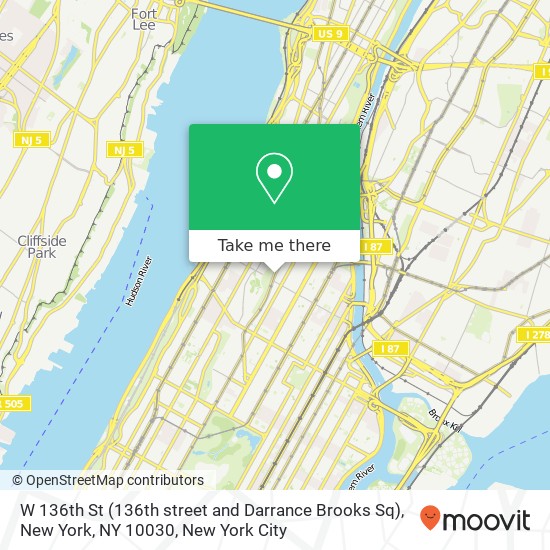 W 136th St (136th street and Darrance Brooks Sq), New York, NY 10030 map