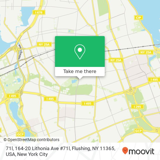 Mapa de 71l, 164-20 Lithonia Ave #71l, Flushing, NY 11365, USA