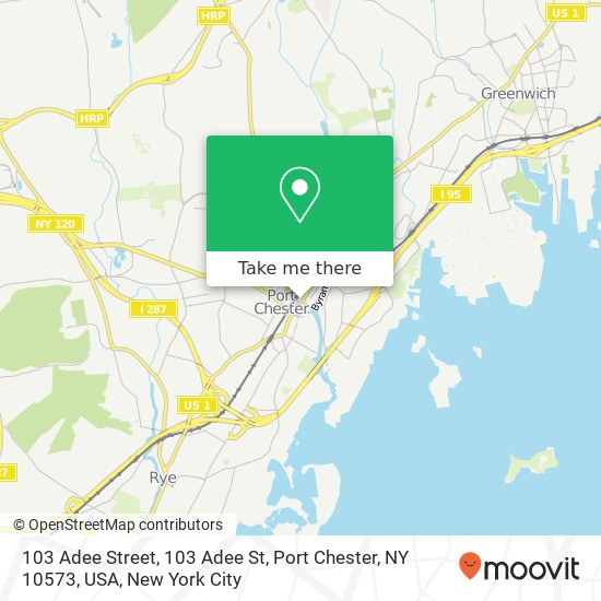 Mapa de 103 Adee Street, 103 Adee St, Port Chester, NY 10573, USA