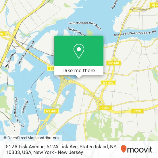 Mapa de 512A Lisk Avenue, 512A Lisk Ave, Staten Island, NY 10303, USA