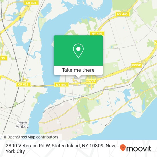 Mapa de 2800 Veterans Rd W, Staten Island, NY 10309