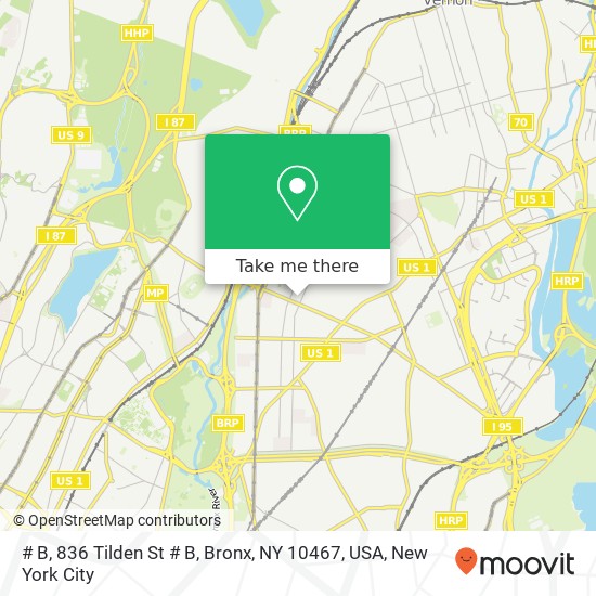 # B, 836 Tilden St # B, Bronx, NY 10467, USA map