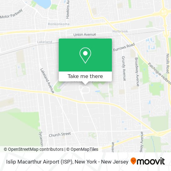 How to get to Islip Macarthur Airport (ISP) in Ronkonkoma, Ny by bus or