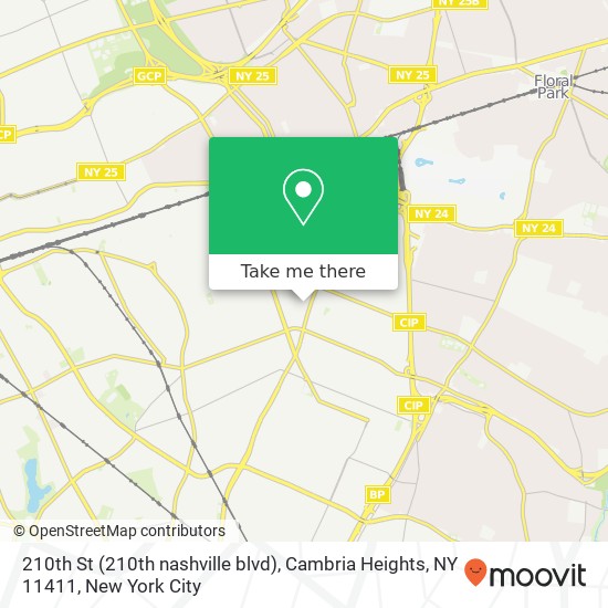 Mapa de 210th St (210th nashville blvd), Cambria Heights, NY 11411