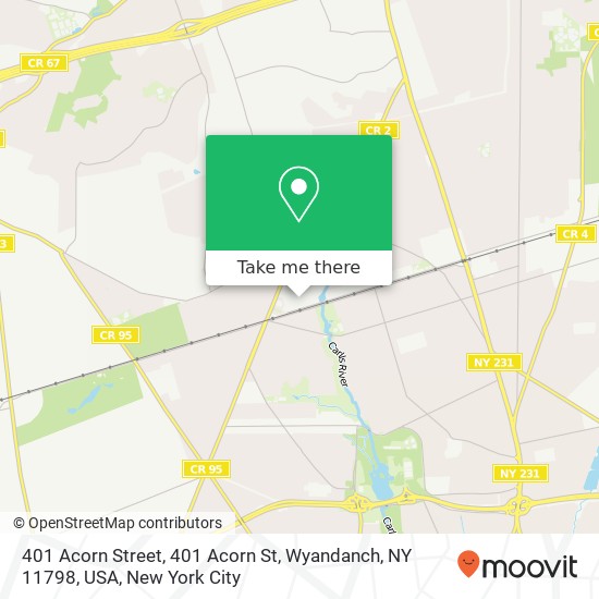 Mapa de 401 Acorn Street, 401 Acorn St, Wyandanch, NY 11798, USA