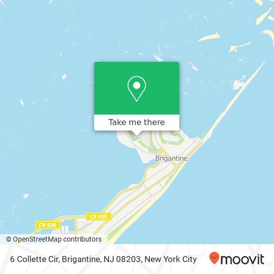 Mapa de 6 Collette Cir, Brigantine, NJ 08203