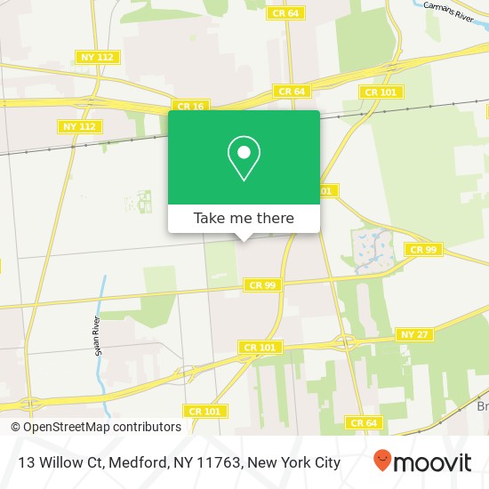 Mapa de 13 Willow Ct, Medford, NY 11763