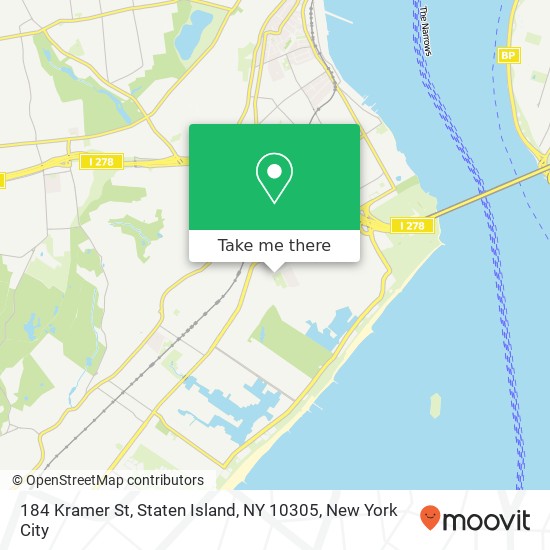 Mapa de 184 Kramer St, Staten Island, NY 10305