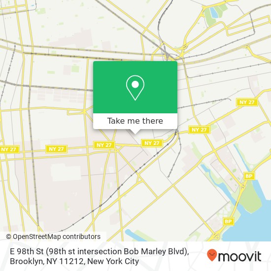 E 98th St (98th st intersection Bob Marley Blvd), Brooklyn, NY 11212 map