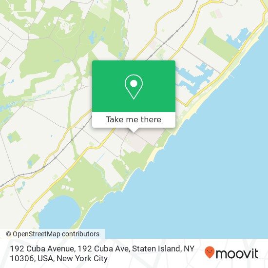 Mapa de 192 Cuba Avenue, 192 Cuba Ave, Staten Island, NY 10306, USA