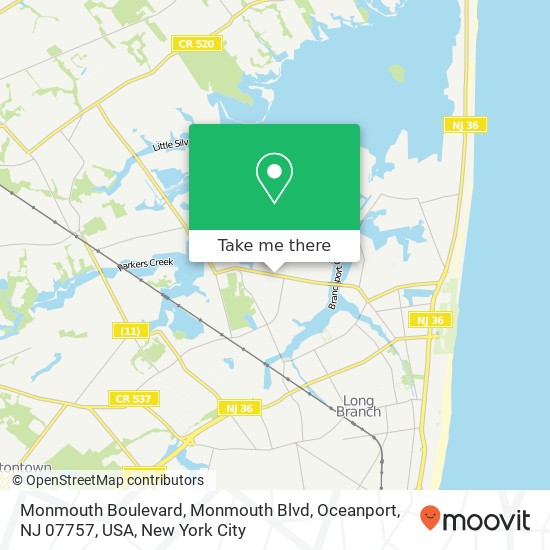 Monmouth Boulevard, Monmouth Blvd, Oceanport, NJ 07757, USA map