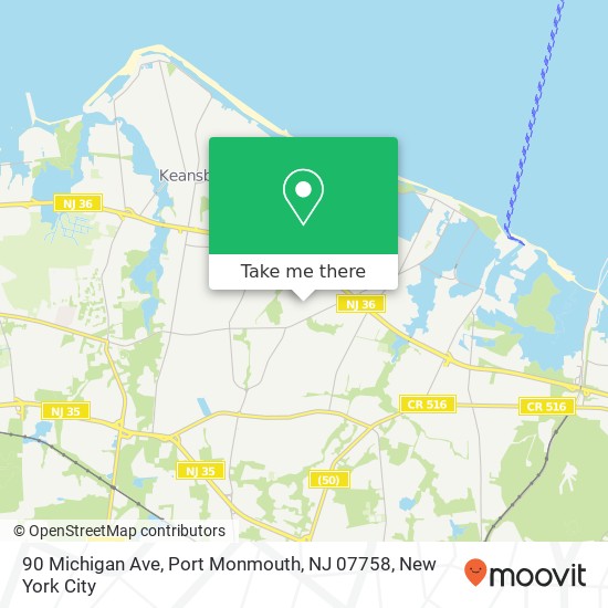 90 Michigan Ave, Port Monmouth, NJ 07758 map