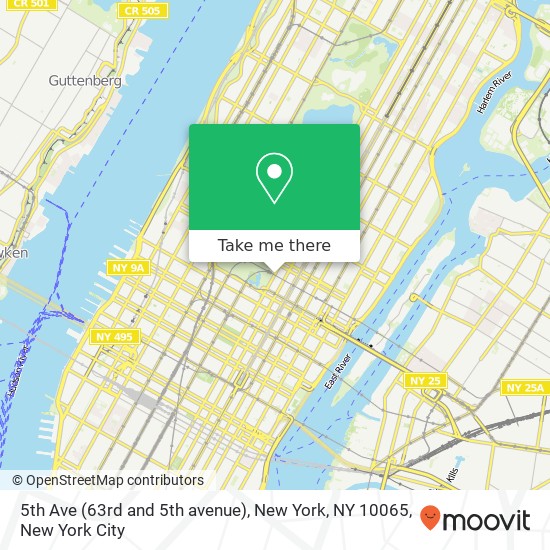 Mapa de 5th Ave (63rd and 5th avenue), New York, NY 10065