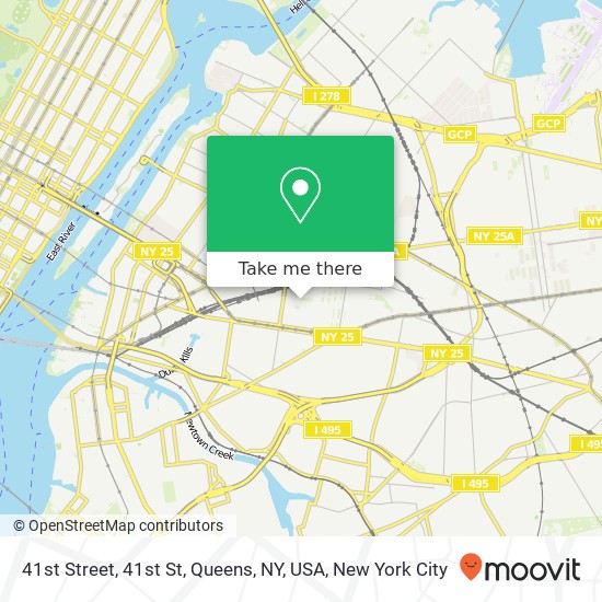 Mapa de 41st Street, 41st St, Queens, NY, USA