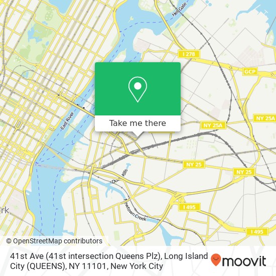 41st Ave (41st intersection Queens Plz), Long Island City (QUEENS), NY 11101 map