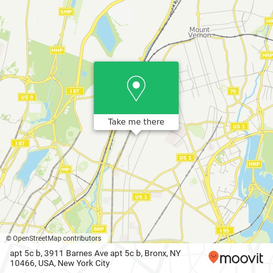 apt 5c b, 3911 Barnes Ave apt 5c b, Bronx, NY 10466, USA map