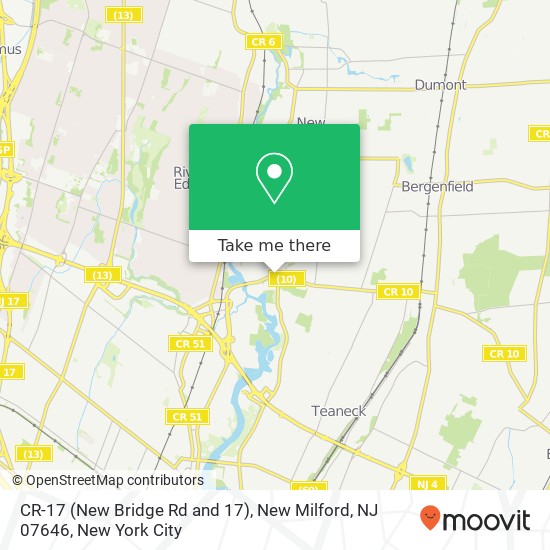 Mapa de CR-17 (New Bridge Rd and 17), New Milford, NJ 07646