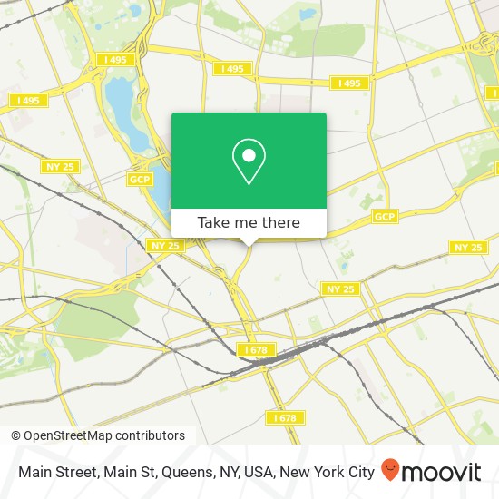Mapa de Main Street, Main St, Queens, NY, USA