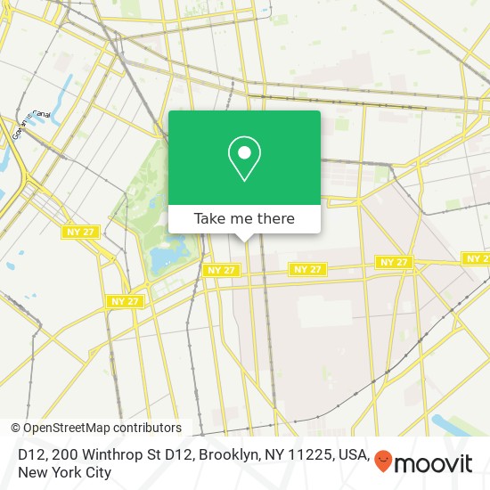 D12, 200 Winthrop St D12, Brooklyn, NY 11225, USA map