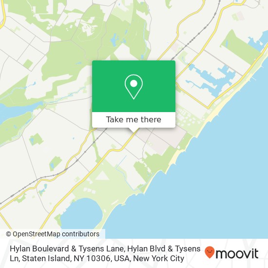 Mapa de Hylan Boulevard & Tysens Lane, Hylan Blvd & Tysens Ln, Staten Island, NY 10306, USA