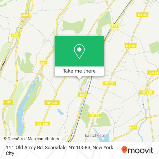 Mapa de 111 Old Army Rd, Scarsdale, NY 10583