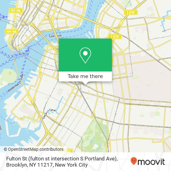 Mapa de Fulton St (fulton st intersection S Portland Ave), Brooklyn, NY 11217