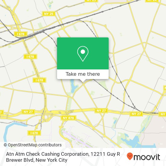 Mapa de Atn Atm Check Cashing Corporation, 12211 Guy R Brewer Blvd
