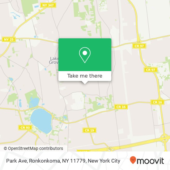 Mapa de Park Ave, Ronkonkoma, NY 11779