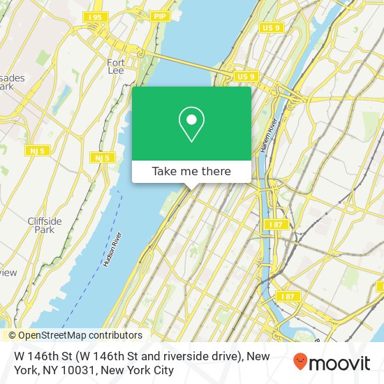 Mapa de W 146th St (W 146th St and riverside drive), New York, NY 10031