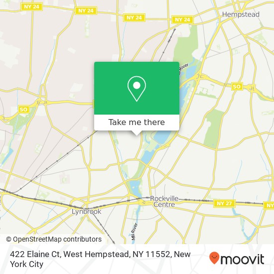 Mapa de 422 Elaine Ct, West Hempstead, NY 11552