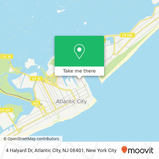 Mapa de 4 Halyard Dr, Atlantic City, NJ 08401