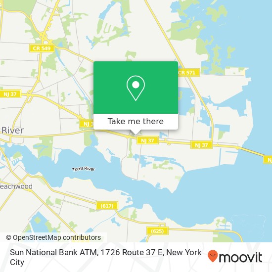 Mapa de Sun National Bank ATM, 1726 Route 37 E