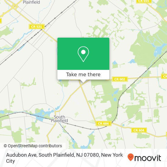 Mapa de Audubon Ave, South Plainfield, NJ 07080
