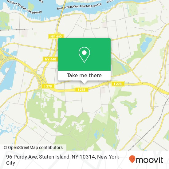 Mapa de 96 Purdy Ave, Staten Island, NY 10314