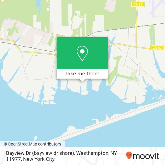 Mapa de Bayview Dr (bayview dr shore), Westhampton, NY 11977