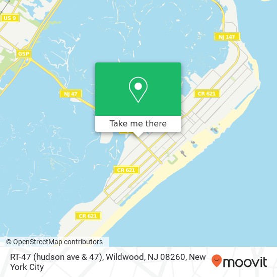 Mapa de RT-47 (hudson ave & 47), Wildwood, NJ 08260
