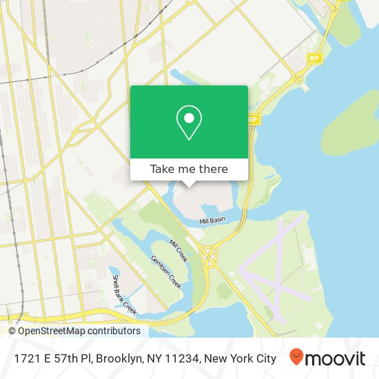 Mapa de 1721 E 57th Pl, Brooklyn, NY 11234