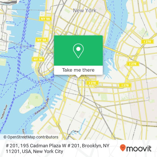 # 201, 195 Cadman Plaza W # 201, Brooklyn, NY 11201, USA map