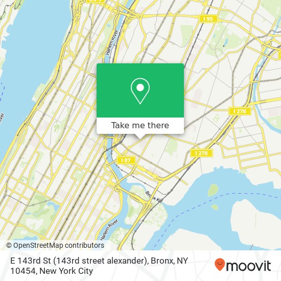 Mapa de E 143rd St (143rd street alexander), Bronx, NY 10454