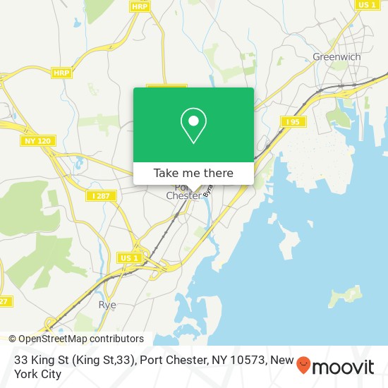Mapa de 33 King St (King St,33), Port Chester, NY 10573